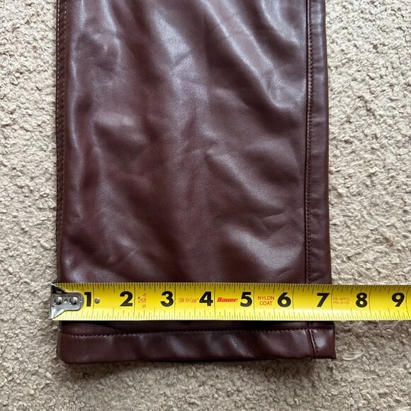 Abercrombie Pants Womens 2 26x30 Faux Leather 90s Straight High Rise Brown - Picture 11 of 13